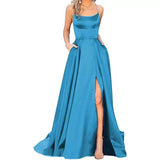 2026 New Bridesmaids Dress Long Dress Small Tailings Slings Solid Party Evening Dress