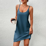 Spring And Summer Lady Home Clothes Slings Aja Monss Double Grind Milk Silk Pocket Home Sling Pyjamas Woman