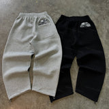 Trendy Embroidery Trousers Men's New High Street Fashion Design Slenient Trousers Loose Jogging Trousers 68HZ