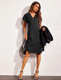 Spring And Summer Lady Home Dress Pyjamas Modale Short Sleeve V Neck Home Pajamas Dress