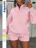 Dili Casual Zippered Jacket Shorts Two-Piece Women's Clothing 2025 Autumn And Winter