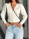 Dili Leisure Commute Button Solid Color Bottom Sweater Knitted Women's Clothing 2025 Autumn And Winter
