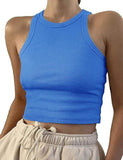 2026 Women's Spring And Summer Short-Colored Solid Thread Sleeveless T-Shirt Vest Inside