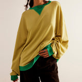 Source Of Street Wind Bumping Long-Sleeved Top Loose Tide Brand Down Shoulder Collar Coat Women Spring And Autumn
