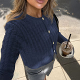 Dili Casual Wind Solid Color Long-Sleeved T-Shirt Sweater Women's Wool Knitted Women's Clothing 2025 Autumn And Winter