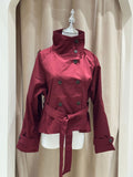 2025 Early Autumn Korean Tie With Double Buckle Short Wind Coat Short Wind Coat