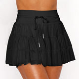Hot Sales Sweet Fresh Fresh Solid Color Lace Mesh Splicing Skirts Anti-Walking Light Belt Seat Pants Skirt