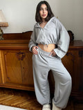 Women's Casual Suit Solid Long-Sleeved Zipper Open Shirt ³é³é³é³é³é³é³é³é³é³éÐä¿ã Two Sets Of Sports Tights 68HZ