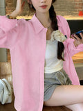 Dili Leisure Resort Style High-Grade Solid-Sleeved Women's Shirt Women's Clothing 2025 Autumn And Winter