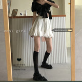 2025 Summer New White 100-Fold A-Word Half-Body Dress Women High-Waisted Thin Short Skirt With Big Skirts 68HZ