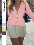 Dili Temperament Elegant Button Long-Sleeved Vest Sweater Wool Knitted Women's Clothing 2025 Autumn And Winter