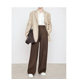 New Caramel-Colored Pants Banana Pants Old Money Style Suit Pants High Waist Leisure High Loose