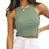 2026 Women's Spring And Summer Short-Colored Solid Thread Sleeveless T-Shirt Vest Inside