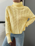 Dili Casual Solid Color Wool Woven Long-Sleeved Sweater Women's Clothing 2025 Autumn And Winter