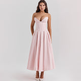 New Temperament Long Dress With Chest Dress V Sharp Angle Fish Bone Gird Waist A Dress Dress Dress Dress Dress