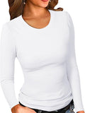2025 New Women's Modale Ro-Necked T-Shirt Basic Solid Long Sleeve