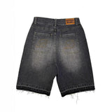 Trendy Embroidery Five-Point Denim Shorts Men's High Street Retro Bone Embroidery Loose Casual Trousers 68HZ