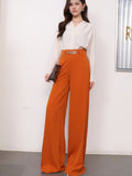 Women's New Bursts Of Pure Color Hanging Fashion Wide Leg Pants Straight Pants Suit Pants Trousers Trousers Women
