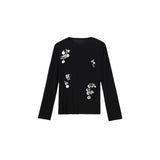 Heavy Industry Beads Knitted T-Shirt Two Sets Of H-Shaped Loose Half Skirt Light Beads Top
