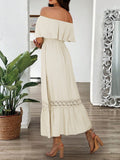 Dili Vacation Leisure Wind Shoulder Waist Dress Women's Dress 2025 Spring And Summer