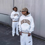 Y2k Leopard-Print Patch Design Hoodie Men And Women With The Same High Street Casual Pants Loose Set Trend 68HZ
