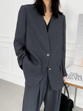 New V-Neck Minimalist Designer Suit Suit Suit Female Korean Version Of Harlan Pants Set