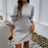 Dili Women's Clothing 2025 Autumn And Winter Temperament Elegant Windy Bag Ass Sweater Dress
