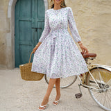 Dili Vacation Leisure Wind And Breeze Breeze Tied Belt To Close The Waist Dress Woman 2025 Spring And Summer