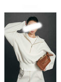 Spring New Sports Tennis Wearing Hoodie White Casual Pocket Skirt Set