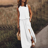 2026 Summer New Holiday Wind Solid Colored Rounded Clame Suspension Lantern Fork Dress Dress