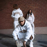 Y2k Leopard-Print Patch Design Hoodie Men And Women With The Same High Street Casual Pants Loose Set Trend 68HZ