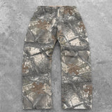 Trend Card Akimbo Leaf Print Sweatpants Men And Women's Same Y2k Street Hip Trousers 68HZ