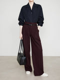 Ancora Red Straight Trousers Long Trousers Women's New Thick Thighs Broad-Legged Suit Pants