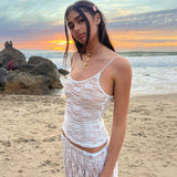 New Female Decoration Body Slim Sling Lace Perspective Sexy Top Pure Sweet And Spicy Vest