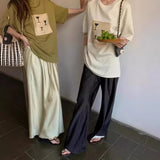 Exploding Korean Version Of The Simple Set Of Wide-Legged Straight Trousers Lazy Wind Leisure Pants Feel Thin Long Trousers 68HZ