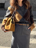 Dili Leisure Holiday Fashion Color Long-Sleeved Wool Knitting Sweater Women's 2025 Autumn And Winter