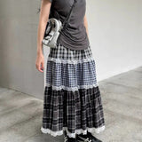 Vintage Lace Lace Gradient Half-Dress Girl Y2K New Casual Cake Skirt Itself Long Skirt Tide 68HZ