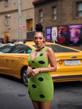 2025 Sling Spring/Summer Black Wave Tuxedo Knitted Dress Women's Dress