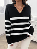Dili Vacation Leisure Wind Striped Long-Sleeved Women's Sweater Women's Dresses Spring/Summer 2025