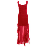 Spring And Summer 2025 New Women's Sexy Slings Open Forked And Hips Long Dress 68HZ