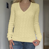 Dili Casual Simple Long-Sleeved Pure Color Wool Knitting Sweater Women's Clothing 2025 Autumn And Winter