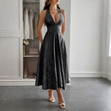 Dili Elegant Evening Dress Hanging Neck Collar Dress Dress Dress Women's Dress 2025 Spring And Summer