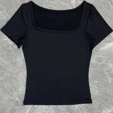 Spice Girls Knitted T-Shirts U-Necked Long-Sleeved Slimmed Women's Tops Thin Fashion Street Trendy