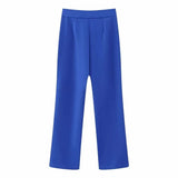 Explosion Commuting Style Solid Color Simple Hanging Design Straight Trousers Plain Trousers Trousers Women