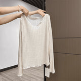 Pure Cotton Short-Sleeved Horizontal Streak T-Shirt Women's Summer 2025 New Loose Half-Sleeved Sympathize Casual Bottoming Shoulder Coat