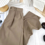 New Narrow Version Of High-Waisted Suit Pants Female Pendant Korean Version Of Fashion Thin Thin Thin Smoke Tube Pants 68HZ