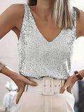 Spring/Summer 2025 New Sexy V-Neck Loose Slid T-Shirt Wears Inside Lady's Small Vest