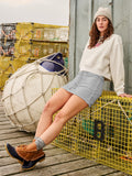 Explosion Hot Sweet Spicy Wind Curl Edge With A Word Skirt Women's Solid Color Slim Thin Ultra-Short Skirt