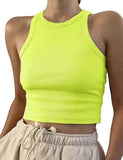 2026 Women's Spring And Summer Short-Colored Solid Thread Sleeveless T-Shirt Vest Inside