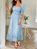 Dili Leisure Vacation Short Sleeve Simple Long Dress Dress Dress Women's Dress 2025 Summer